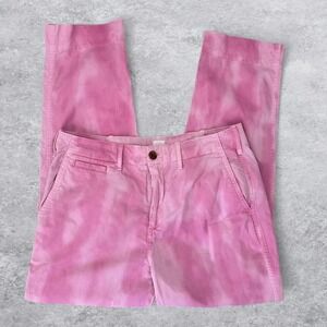 Gap Pink Tie Dye‎ Straight Khaki Pants Womens 8 Mid Rise Cloud Wash